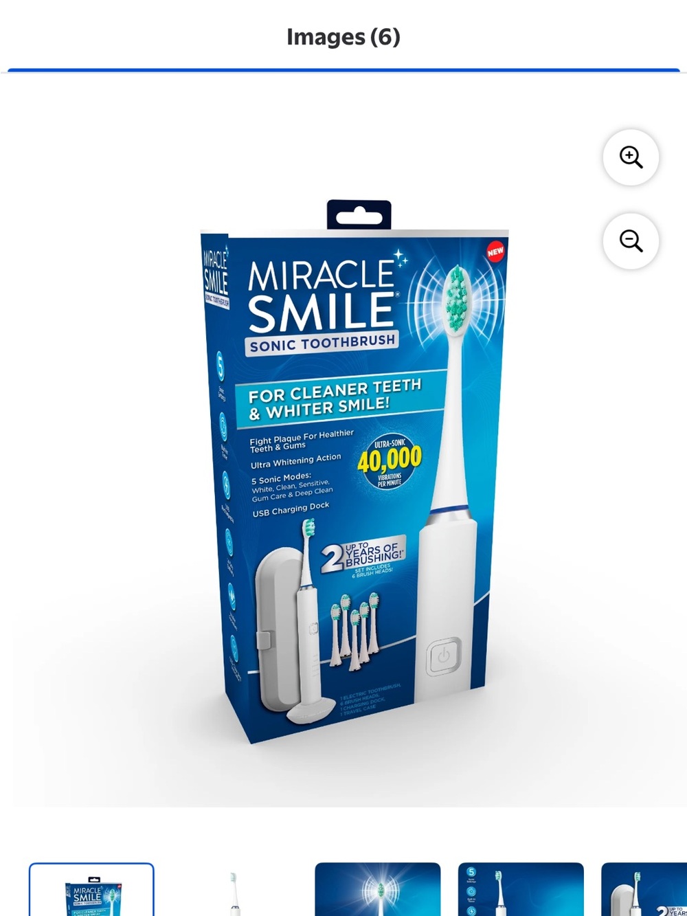 Miracle Miles Sonic Toothbrush - White/Green